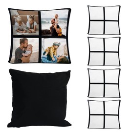 MAIKESUB 4 Pcs Sublimation Blank Lattice Pillow Cases Cushion Cover Throw Pillow Covers for Sublimation Printing 15.7 x 15.7 Inch with Invisible Zippers DIY Blanks Pillow Case No Pillow Insert 4 Panel