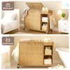 Heybly Laundry Hamper with Wheels, 180L Rattan Wicker Laundry Basket