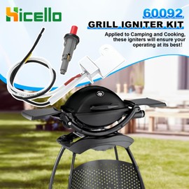 2 PCS 60092 Grill Push Button Igniter Kit for Weber Q300 Q3000 Gas Grills, Grill Igniter Kit Ignition Gas Grill Parts Fire Starter Replacement for Weber 404341 424001 426001 Gas Grills (2 Pack)