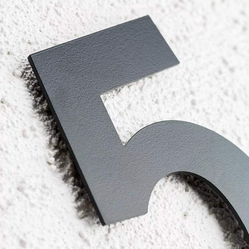 Metzler House Number Made of Solid Steel in Anthracite, RAL