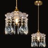 JXJYHL Brass Vintage Glass Pendant Light Crystal Pendant Lights Kitchen