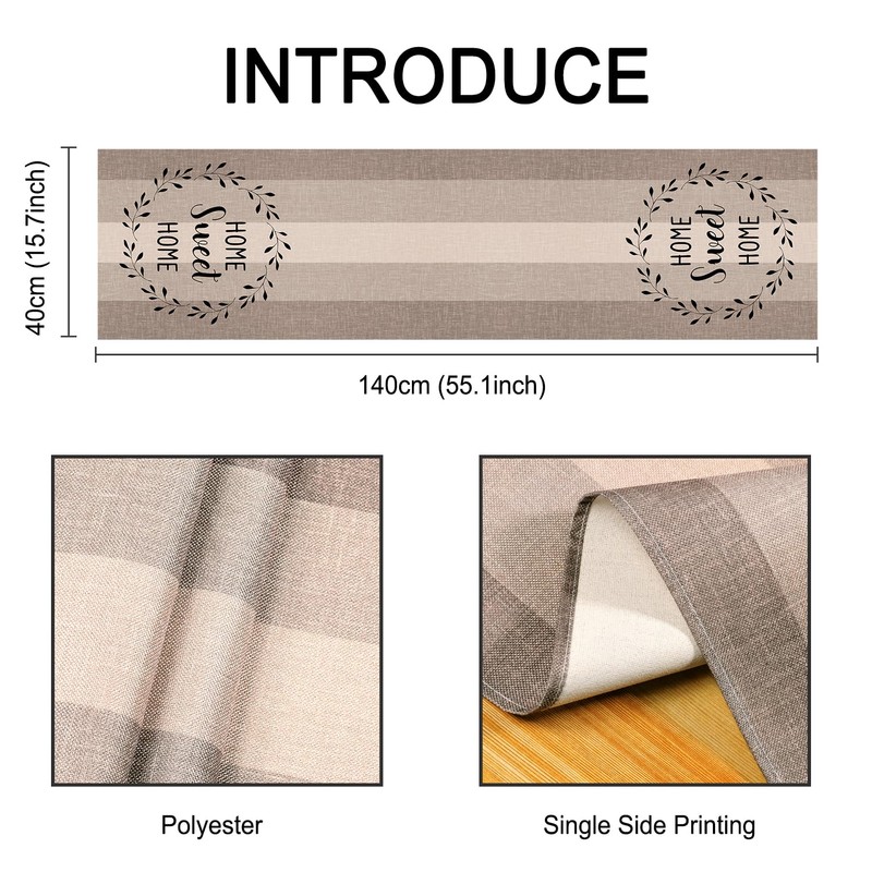 Modern Table Runner 40 x 140 cm Beige Brown Runner