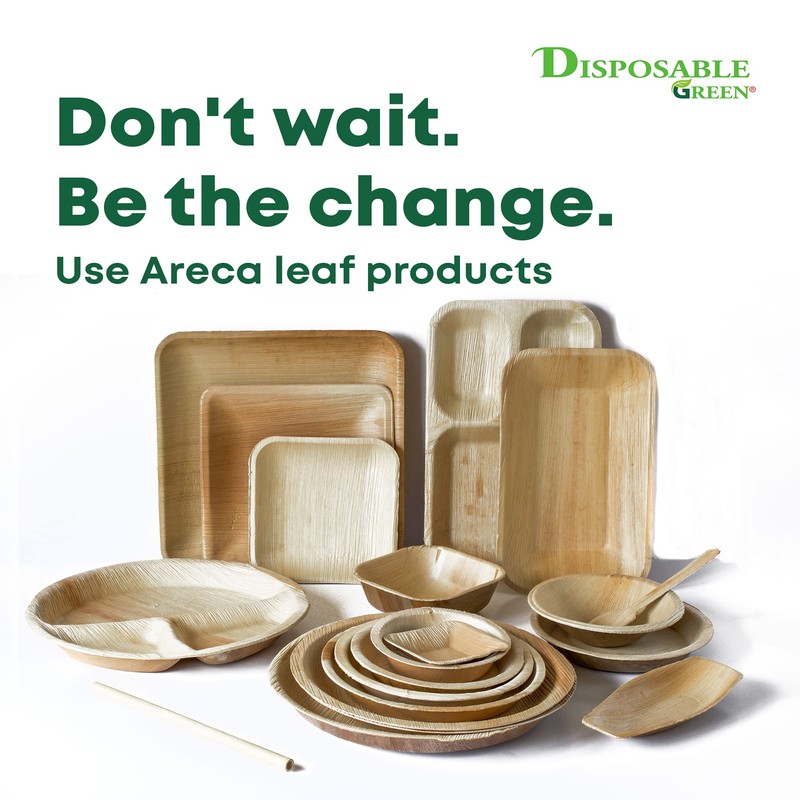 DISPOSABLE GREEN – Round Disposable Plates, Areca Leaf Serving Plates,