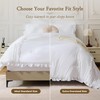 BDEUS White Ruffle Comforter Set Full Size, 3 Pieces Lightweight
