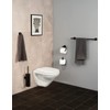 WENKO Bosio Toilet Roll Holder Black Matt Stainless Steel Rustproof