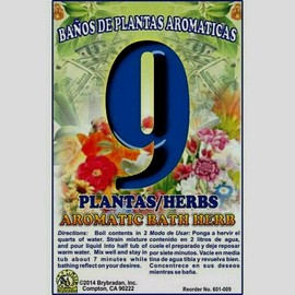 1 PC Aromatic Soothing Herbal Bath 9 Herba 9 PLANTAS BANO DE PLANTAS AROMATICAS - Made in USA - 1 OZ