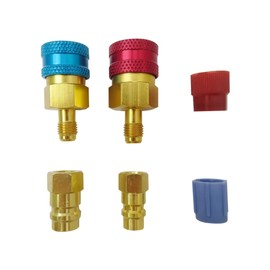 HaeKap R1234YF Quick Coupler, R1234yf to R134a Adapter,1234yf to 134a Adapter High Low Side Connector Conversion Kit for AC Charging R-1234yf Refrigerant Air Conditioning System Hose Fitting