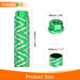 sourcing map 2 Pairs Bike Pegs Aluminum Alloy Rear Stunt Pegs Anti-Skid Foot Pedals Fit 3/8" Axles for Mountain Bike BMX, Green & Yellow