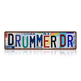 JBYMsign Vintage Drummer Dr Street Sign Wall Decor Metal Tin Signs Poster