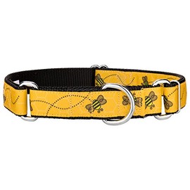Country Brook Petz - Busy Bee Ribbon Martingale Dog Collar (3/4 Inch, Small)