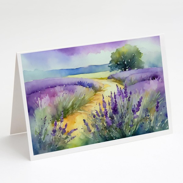 Lavender in Watercolor Greeting Cards and Envelopes Pack of 8