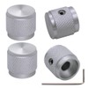 mxuteuk 4pcs Silver Aluminum Alloy Potentiometer Control Knob Volume Audio