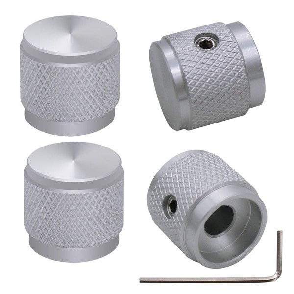 mxuteuk 4pcs Silver Aluminum Alloy Potentiometer Control Knob Volume Audio