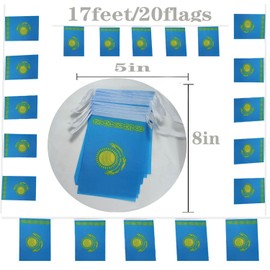 FFILL Kazakhstan Banner Flag, Kazakhstan Mini Flag Small Banner, for Party, Shops and Bars Decorations, And International Day Celebrations (Kazakhstan)