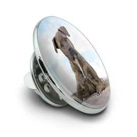 Staffy Staffordshire Bull Terrier Dog Sandy Beach Metal 0.75" Lapel Hat Pin Tie Tack Pinback