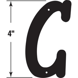 Prime-Line MP4108 House Address Letter "C", Black Finish, Zinc Die Cast, 4 in. (Pack of 2)