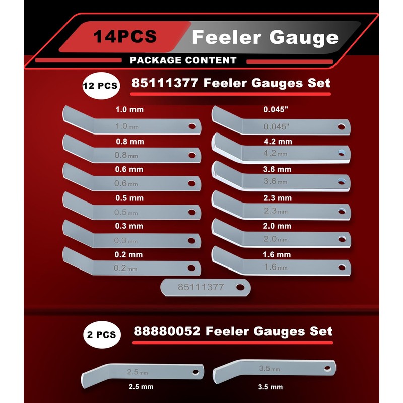 Camoo 14 PCS Feeler Gauge Jake Brake Tools Set 88880052