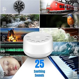 Sound Machine Easysleep White Noise Machine with 25 Soothing Sounds and Night Lights with Memory Function 32 Levels of Volume and 5 Sleep Timer Powere