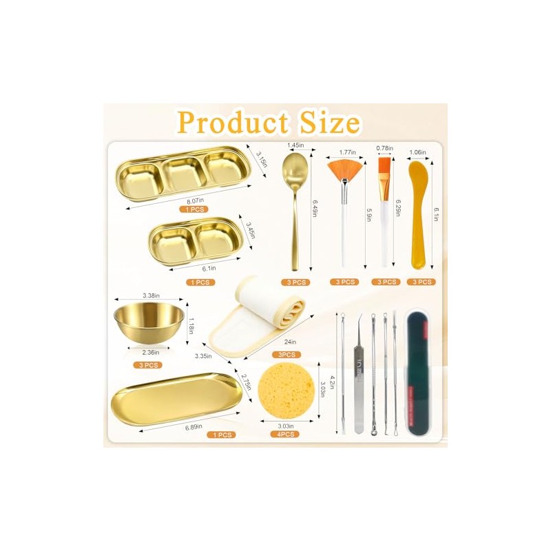 Kit Piezas Esteticista Cuidado Facial Bandejas Acero Inoxidable Cuencos Cepillos