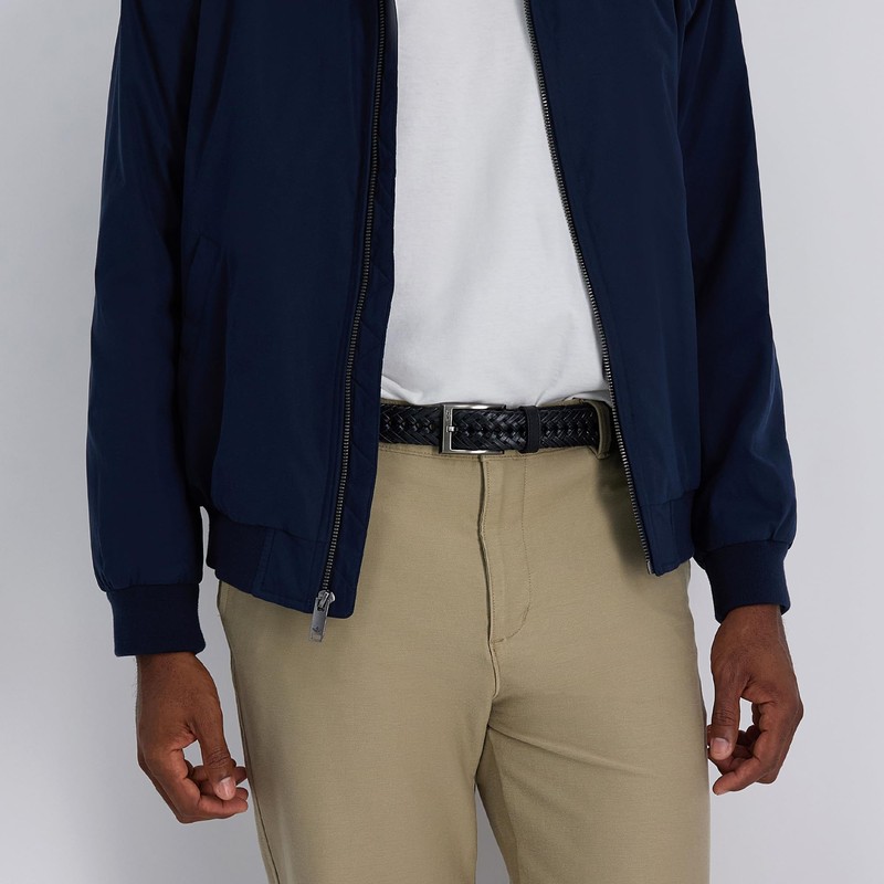 Dockers Men's 30mm Glazed Top Braid Belt,Black,40