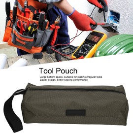 Pissente Bolsa de Herramientas Pequeña con Cremallera, Kit de Herramientas Portátil para Electricista, Impermeable Gruesa (Verde)