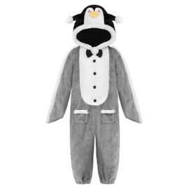 ReliBeauty Penguin Costume for Kids Animal Onesies Sleepwear, 3T/100 Red