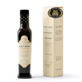 Entimio Intenso +900 mg/kg Polyphenol Rich Organic Extra Virgin Olive Oil, New 2024-2025 Early Harvest Italian Olive Oil from Puglia, Italy, 2025 Gold Winner, Cold Extracted, Lab Tested - 8.5 fl oz