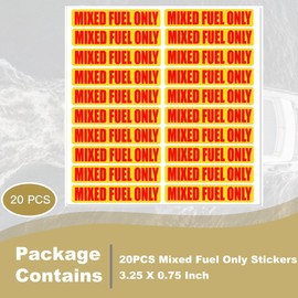 JLM MARINE - 20 calcomanías mixtas solo para combustible para aceite, gas, camiones, barcos, etiquetas de coche, 3.25 x 0.75 pulgadas