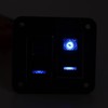 2 Gang Rocker Switch Panel Waterproof ON OFF Blue Backlit
