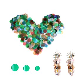 QIUMING 240 g 8 10 12 mm Large Sequins Flat Round Sequins Large Sequins Iridescent Smooth Sequins Glitter Sequins Loose for DIY Clothing Jewellery Knitting Arts Crafts (B)