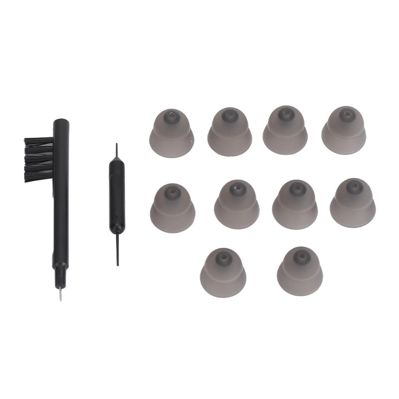 10pcs Black Silicone Double Layer Closed Domes Ear Tips with