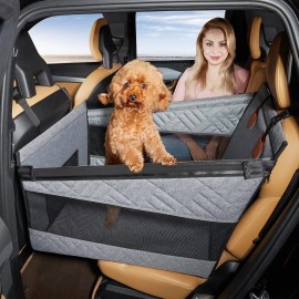 Unbranded Medium Large Dog Car Seat Travel Carrier with Breathable Mesh & Adjustable Belt