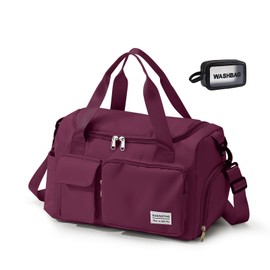 Pequeña bolsa de gimnasio para mujer, bolsa de viaje con compartimento para zapatos, 10#Purplish red, Gym Bag & Toiletry Bag, Bolsa de gimnasio y bolsa de aseo