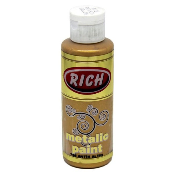 Rıch Acrylfarbe Metallic 120 CC Antik Gold 0726