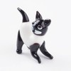 DanLingJewelry 20Pcs Black and White Glass Cat Figurines Handmade Lampwork Glass Animal Ornaments for Home Office Table Display Decor