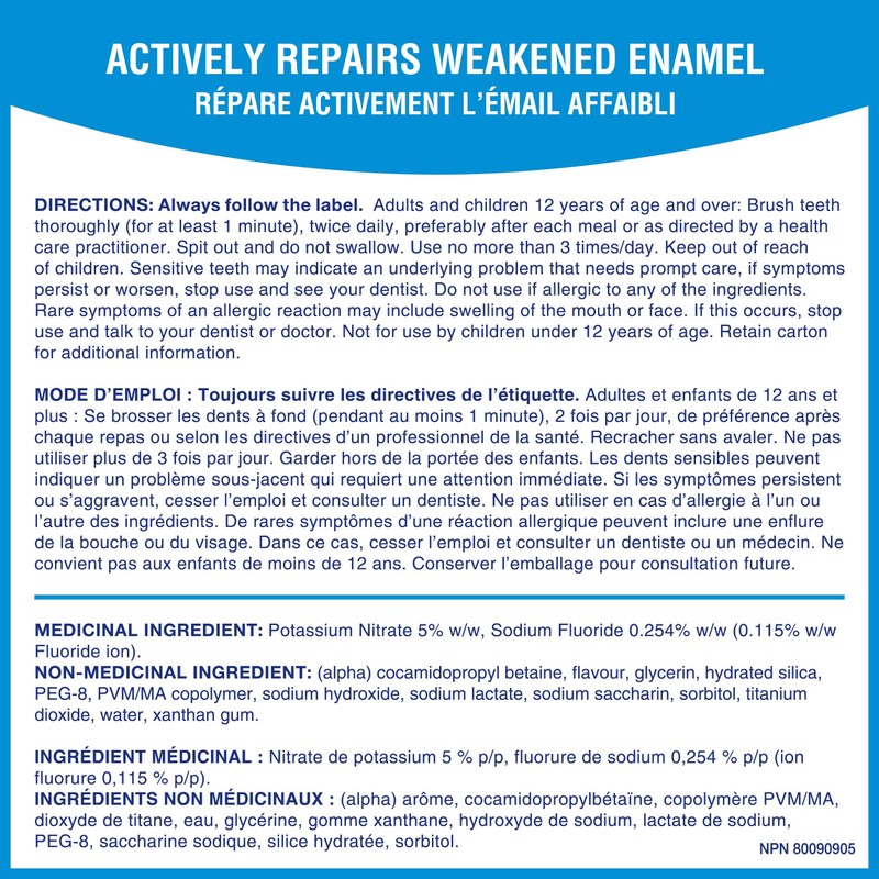 Pronamel Intensive Enamel Repair Toothpaste for Daily Enamel Repair, Clean