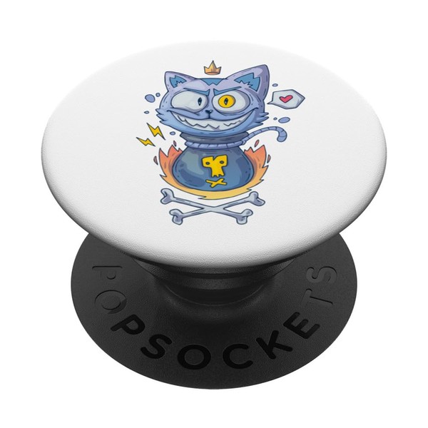 Cute Mad Monster Cat in a Sack PopSockets Standard PopGrip