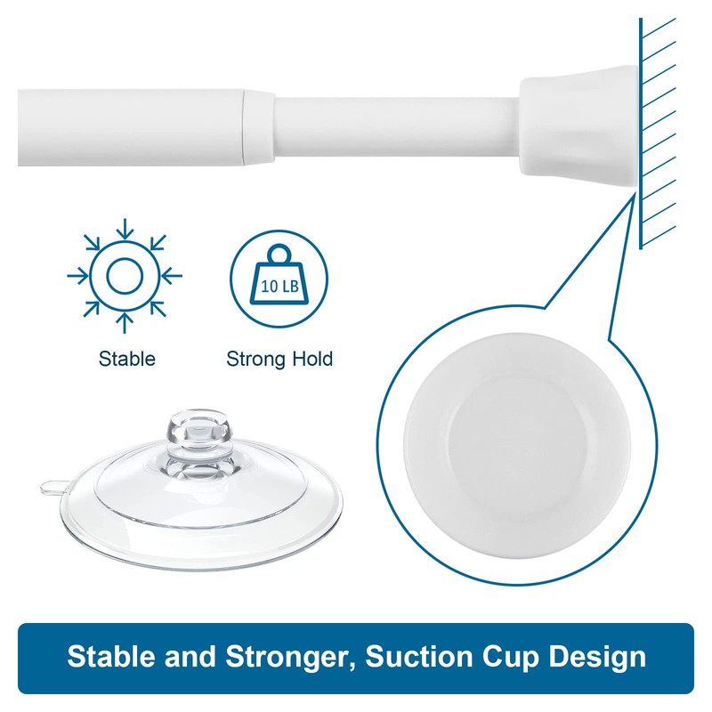 TYRON Small Spring Tension Curtain Rod 7 to 10.5 Inch,