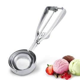 Cuchara para Helado, Cuchara para Helado de 6cm con Gatillo, Cuchara para Galletas de Acero Inoxidable, Cuchara para Melón, Cucharón de Crema, Bola de Cuchara