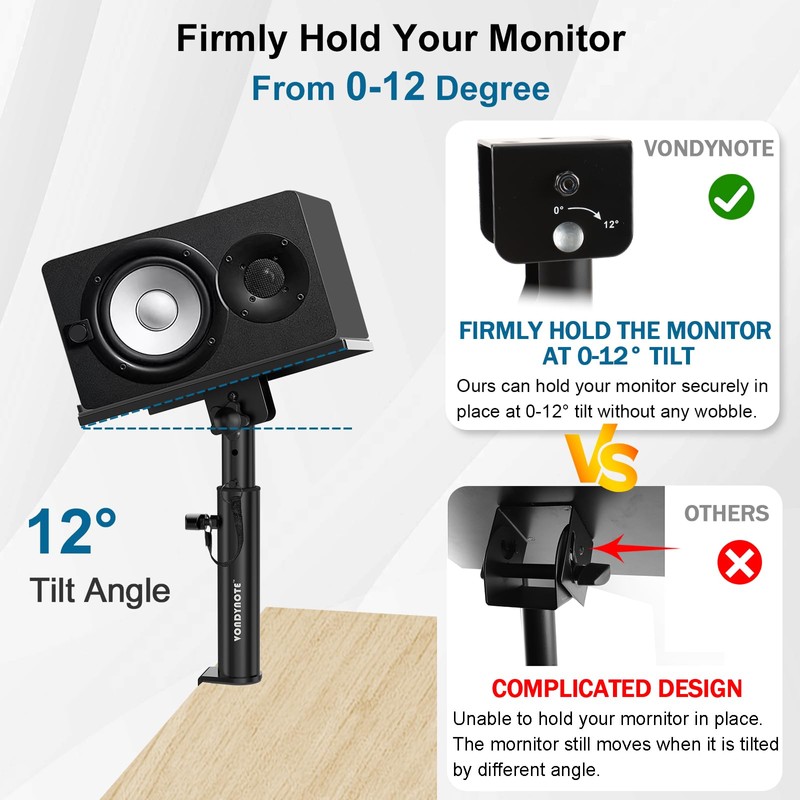 Vondynote Studio Monitor Stands Pair Heavy Duty Desk Clamp Speaker