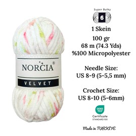 Hilo de terciopelo suave de chenilla para ganchillo súper voluminoso, 100 g (74.3 yardas) para tejer hilo de Amigurumi para tejer manualidades de ganchillo