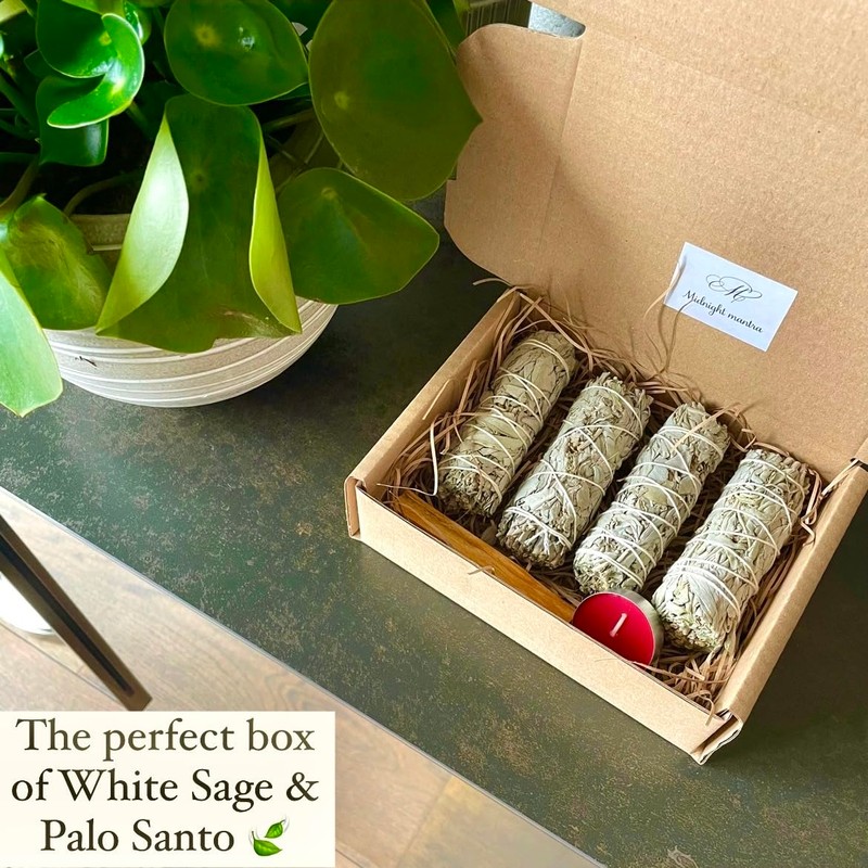 Midnight Mantra Organic White Sage Smudge Sticks & Palo Santo