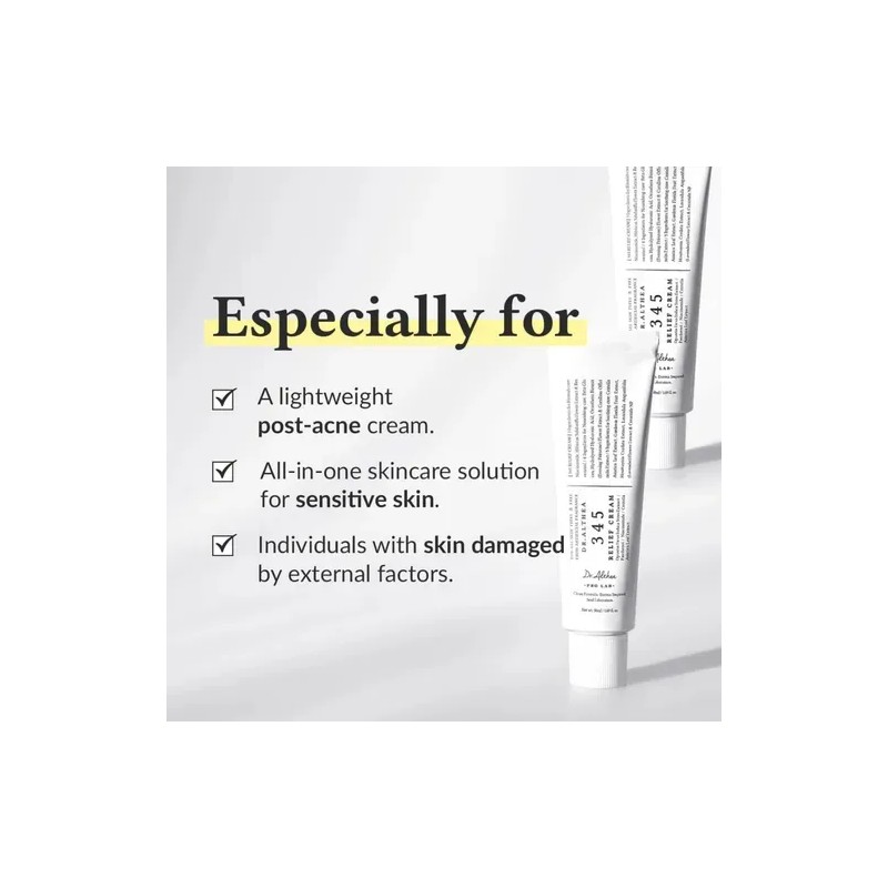 345 Relief Cream, Crema Hidratante Facial Coreana, 345