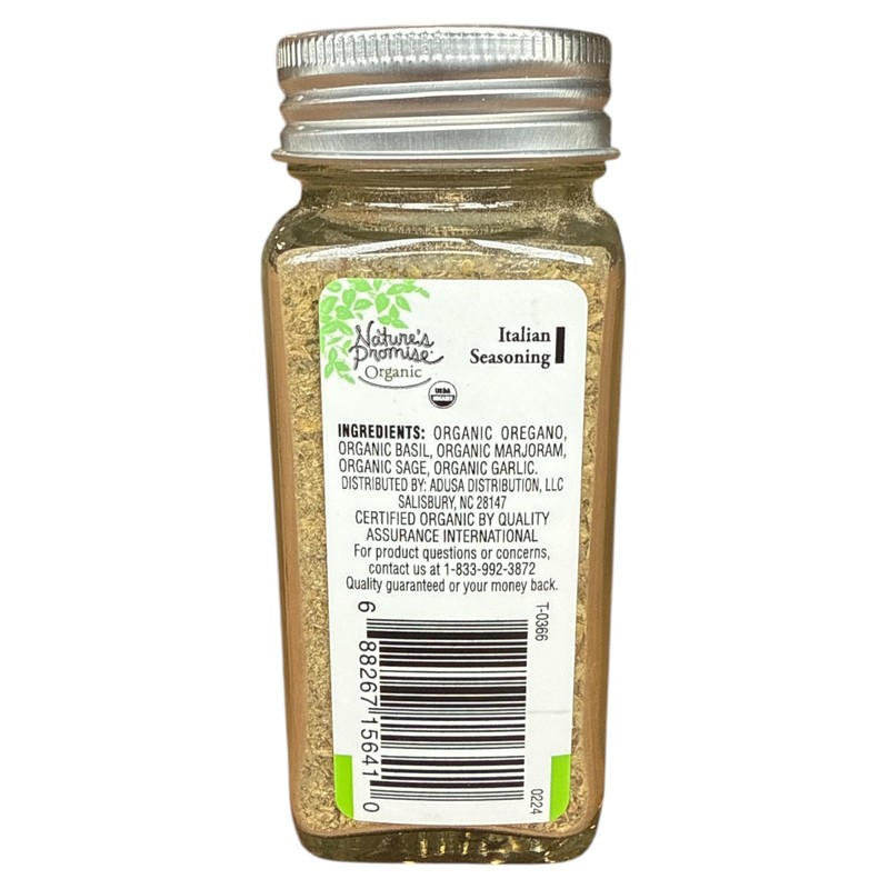Nature’s Promise USDA Organic Dried Italian Seasoning, .65 oz (Glass