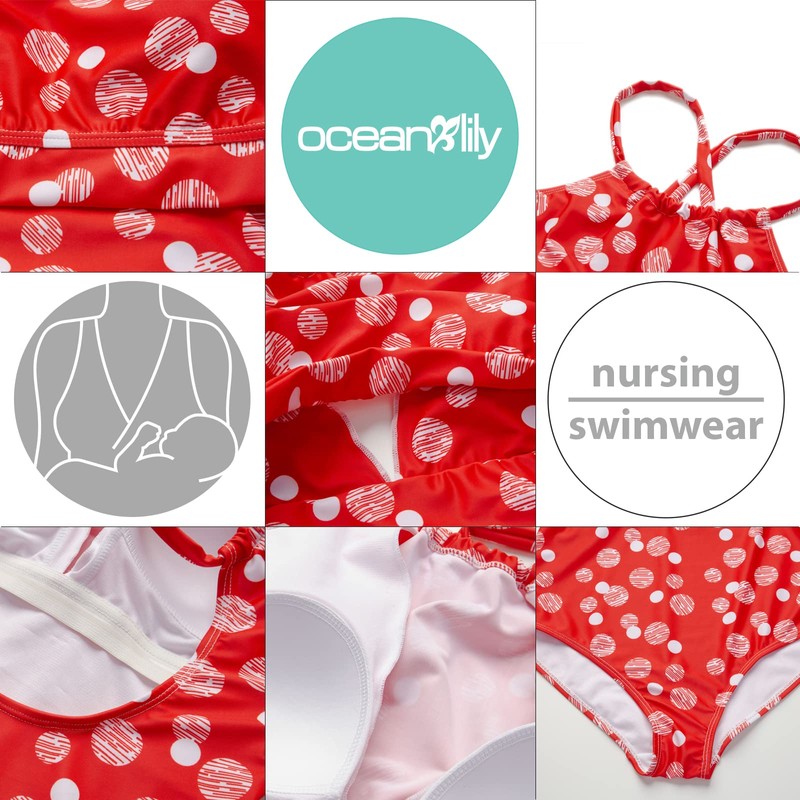 Oceanlily - Breastfeeding Swimsuit- Post-Partum Nursing One Piece Bathing Suit