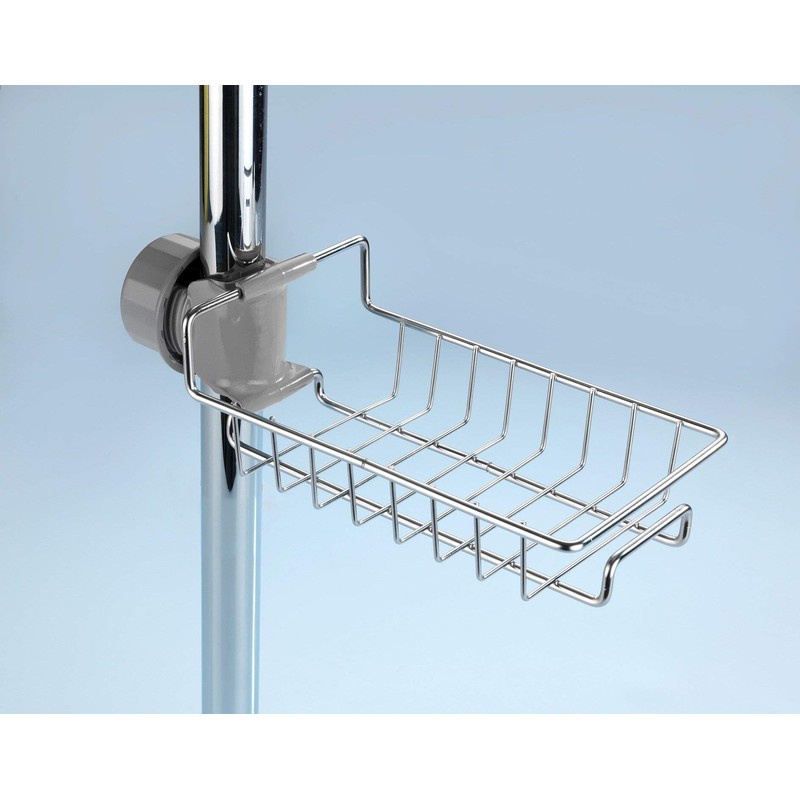 WENKO Maximex Duschablage Edelstahl, montierbar ohne bohren an die Duschstange,