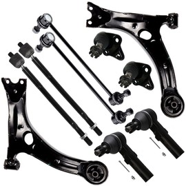 SCITOO 8pcs Front Suspension Kit Lower Control Arm Lower Ball Joint Inner Outer Tie Rod End Sway Bar End Link Replacement for 2009-2013 for Toyota Corolla