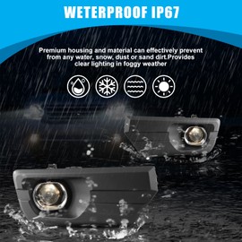 CPW OEM Fog Lights Assembly Fit For 2013 2014 2015 2016 GMC Acadia, Driver & Passenger Driving Fog Lamps Replacement w/ H11 12V55W Halogen Bulbs + Wiring + Switch (Black Housing Clear Lens)