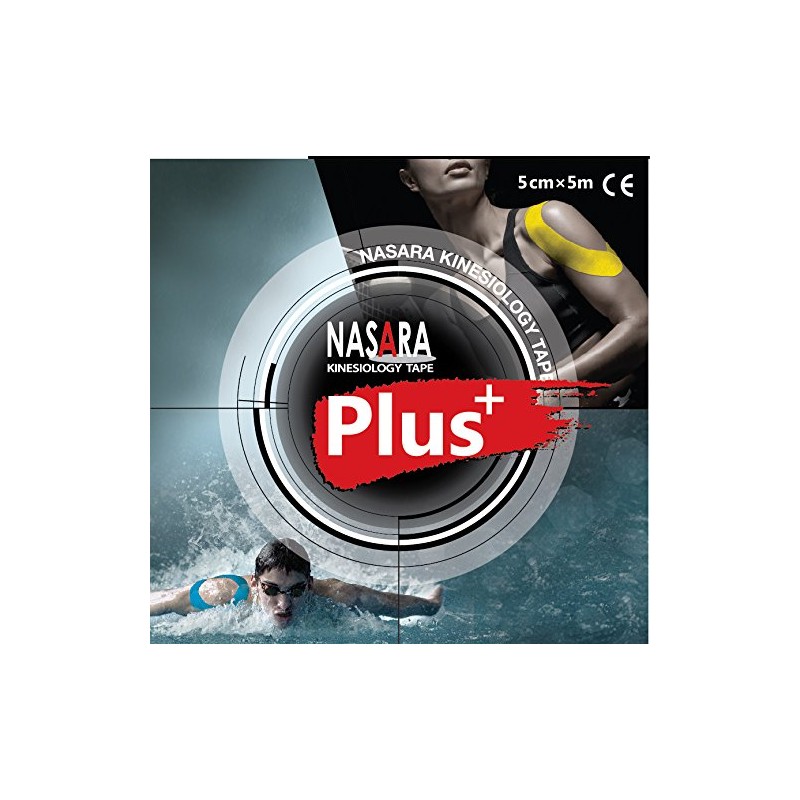 Nasara Plus Kinesiology Tape for Athletes, 5 cm x 5