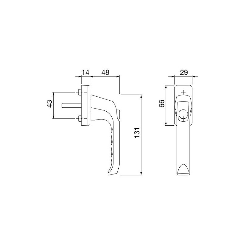 Hoppe 6823439 Window Handle London Push Button, AL2, 1 Piece